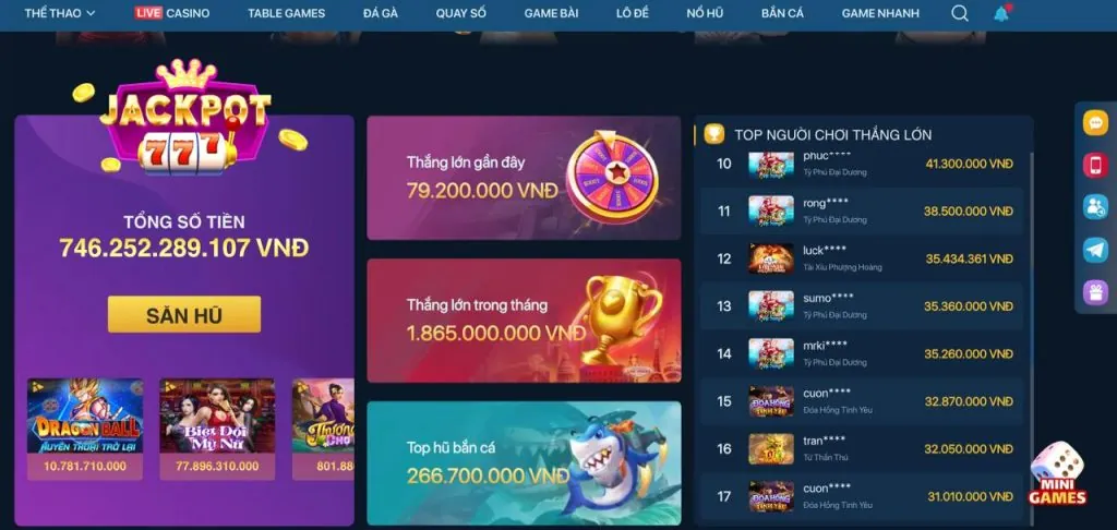 Game nổ hũ 77win